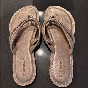 Bernardo Distressed Platinum Sandals